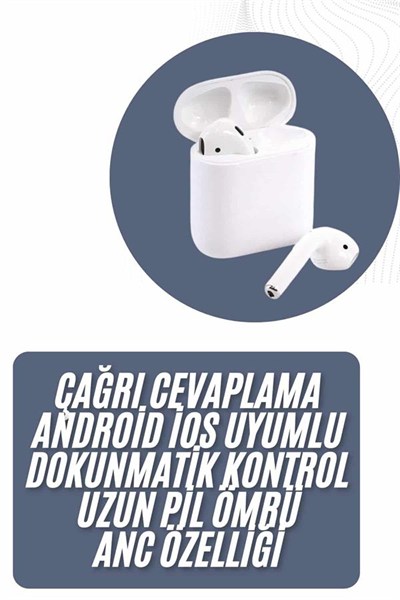 2025 Model Çağrı Cevaplayabilen Bluetooth Kulaklık Beyaz Dokunmatik Kontrol