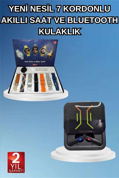2025 Model Kablosuz Kulaklık ve Yeni Nesil Akıllı Saat Metal Kayış Plastik Kayış