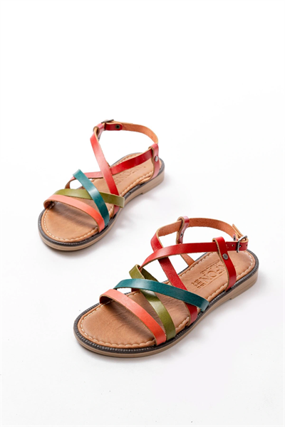 205-017 Multi Ortopedik Hakiki Deri Kadın Sandalet