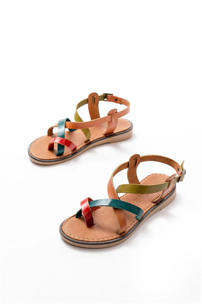 205-08 Multi Ortopedik Hakiki Deri Kadın Sandalet