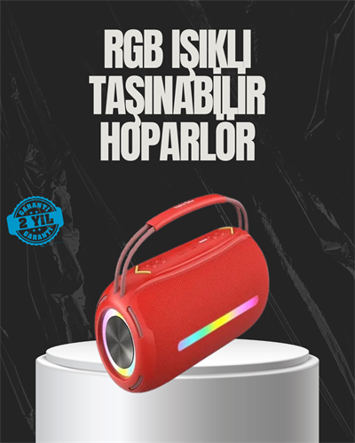 20W Güçlü Ses Çift Sürücülü RGB LED Işıklı Bluetooth 5.3 Hoparlör