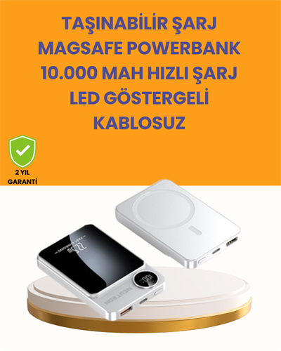 20W PD ve 15W Manyetik Kablosuz Şarj Destekli Taşınabilir Powerbank