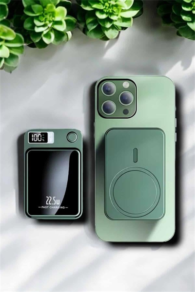 22.5W Magsafe Kablosuz Şarjlı Powerbank Dijital Ekran ve Hızlı Şarj