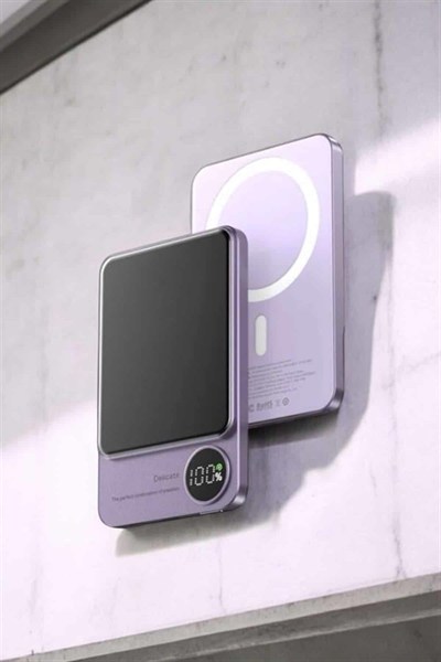 22.5W Magsafe Kablosuz Şarjlı Powerbank Dijital Ekran ve Hızlı Şarj