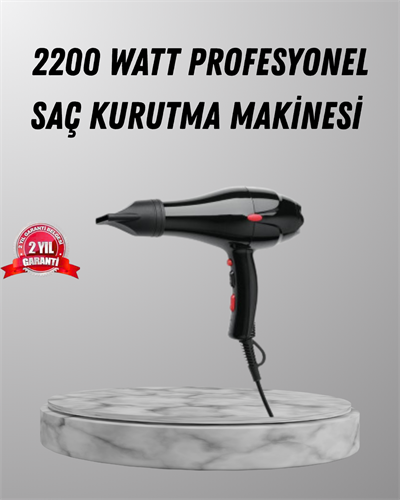 2200W Fön Makinesi – Profesyonel AC Motor, Soğuk ve Sıcak Üfleme