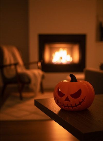 23×15 cm Korku Temalı Balkabağı Biblo Dekoratif Ev Ofis Süs Eşyası