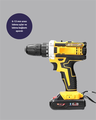 24 Parça Çift Bataryalı Akülü Darbeli Matkap – Güçlü Motor, Metal Dişli, LED Işıklı