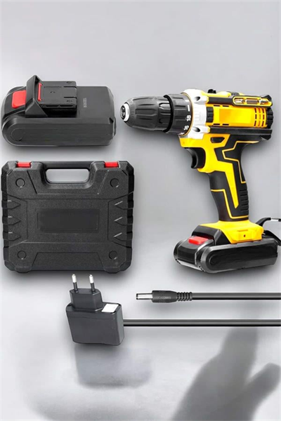 24 Parça Çift Bataryalı Şarjlı Matkap Seti 24W Motor ve Otomatik Mil Kilitli Tasarım