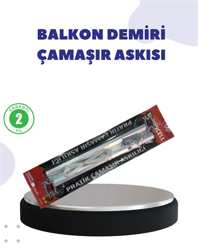 25x60 Balkon Askılığı Kare Demir Uyumlu Hava Dayanıklı Çamaşır Askısı