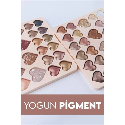 28li Sedefli Shine Kalp Far Paleti - 2li Set