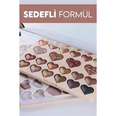 28li Sedefli Shine Kalp Far Paleti - 2li Set