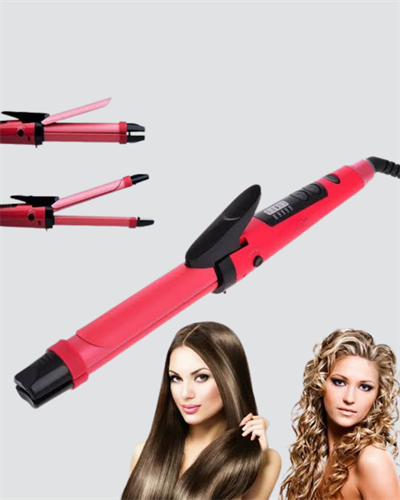 2’si 1 Arada Saç Düzleştirici ve Maşa – 5 Isı Seviyesi, Seramik Kaplama, Döner Kablolu Ergonomik Tasarım
