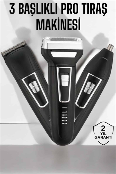 3 Başlıklı Profesyonel Tıraş Makinesi