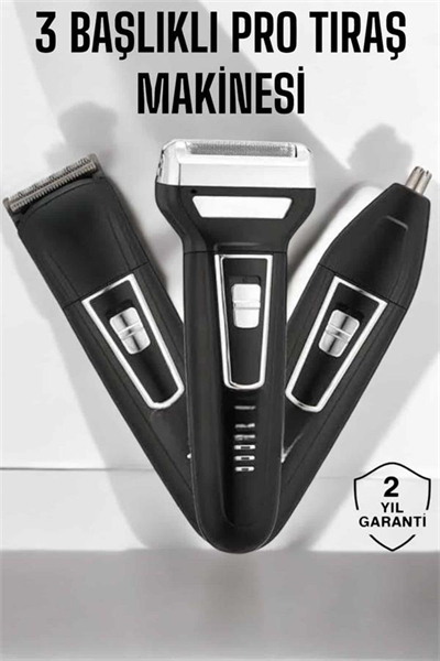 3 Başlıklı Profesyonel Tıraş Makinesi