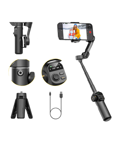 3 Eksen Telefon Gimbal Stabilizer Video Sabitleyici Vlog ve Çekim Aparatı