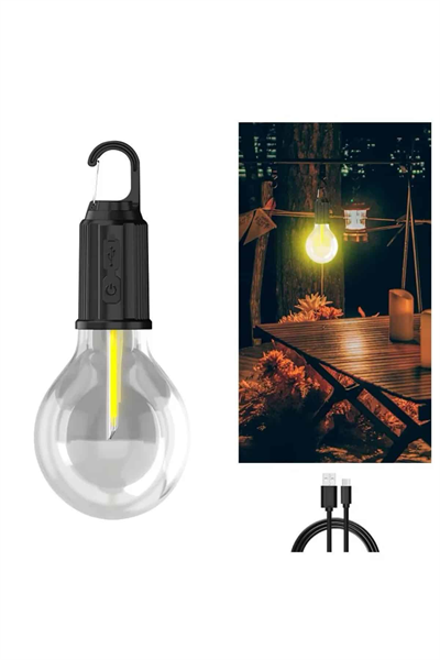 3 Farklı Mod LEDli Şarjlı Asma Kancalı Kamp Lambası Taşınabilir Ampul