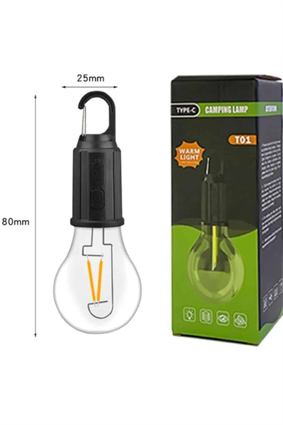3 Farklı Mod LEDli Şarjlı Asma Kancalı Kamp Lambası Taşınabilir Ampul