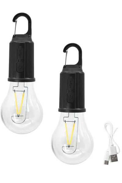 3 Farklı Mod LEDli Şarjlı Asma Kancalı Kamp Lambası Taşınabilir Ampul