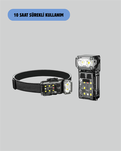 3 Fonksiyonlu LED Far El Feneri Çalışma Lambası Uzun Pil Ömürlü