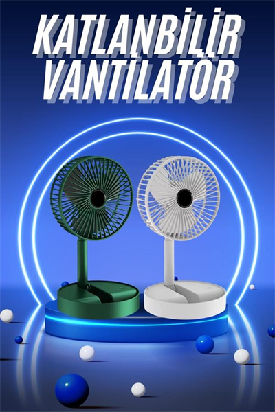 3 Kademe Hız Ayarlı Vantilatör Telefon Standlı Şarjlı Katlanabilir Soğutucu Pervane