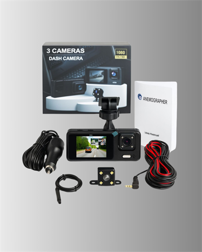 3 Kameralı Araç İçi DVR Kayıt Cihazı  Ön İç Arka Kamera Full HD