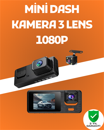 3 Kanallı Araç DVR – Ön + İç + Arka Kamera ile Tam Kapsama, Yüksek Güvenlik