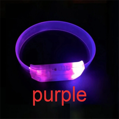 3 Modlu Pilli LED Işıklı Esnek Parti Bilekliği Mor