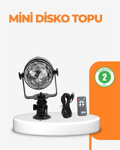 3 Renk 7 Mod Döner Disko Topu Işık