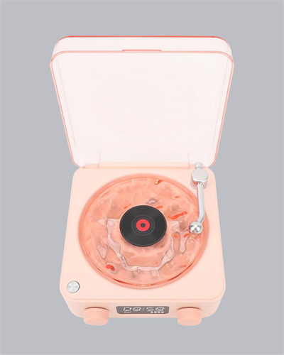 3-ü-1 Gece Işığı Bluetooth Hoparlör ve Dijital Saat Vintage Plak Çalar Tasarımlı