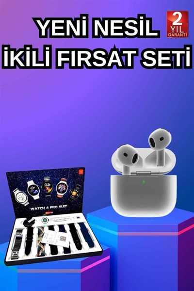 3.Nesil TWS Bluetooth Kulaklık Bluetooth Bağlantılı Akıllı Saat Amoled Ekran Plastik Hasır Kordon