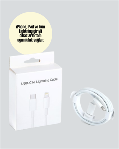 30W Type-C Lightning Hızlı Şarj Kablosu 1.2m iPhone Uyumlu