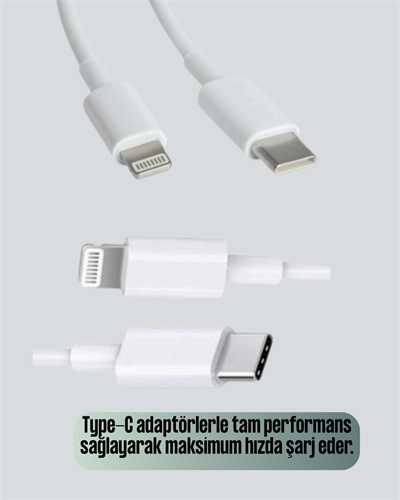 30W Type-C Lightning Hızlı Şarj Kablosu 1.2m iPhone Uyumlu