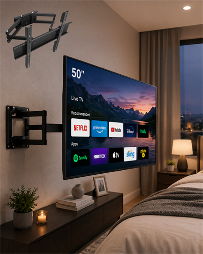 32 55 İnç TV Askı Aparatı Hareketli Duvar Askısı Döner Televizyon Tutucu