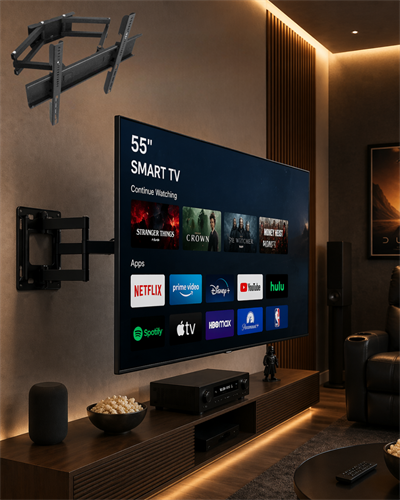 32 55 İnç Televizyon Askı Aparatı Duvara Monte Hareketli TV Tutucu