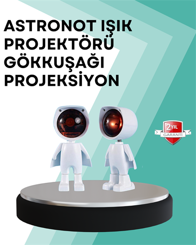 360° Ayarlanabilir Başlıklı Astronot Gece Lambası