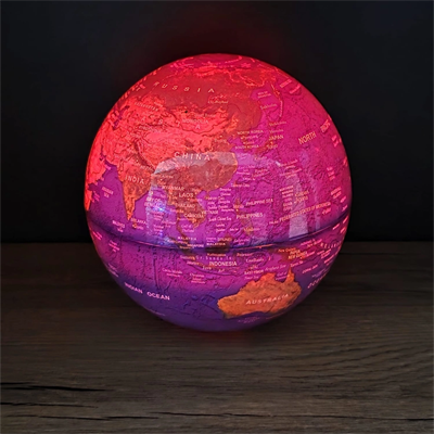 360 Derece Dönen LED Işıklı Mavi Dünya Küresi