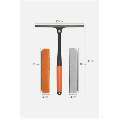 360 Derece Oynar Çift Başlıklı Çekçek Cam Temizleme Aparatı