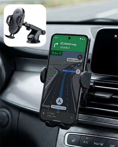 360° Döner Araç Telefon Tutucu Otomatik Kilit Mekanizmalı Stand