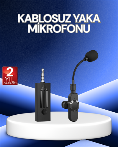 360° Kablosuz Yaka Mikrofonu – Gürültü Engelleme, 60m Menzil, Type-C Şarjlı