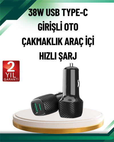 3A Güç Kapasiteli USB & Type-C Çakmaklık Şarj Adaptörü