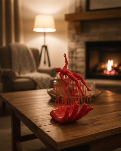 3D El Formlu İnsan Figürü Kırmızı Modern Soyut Dekoratif Biblo 12x18 cm