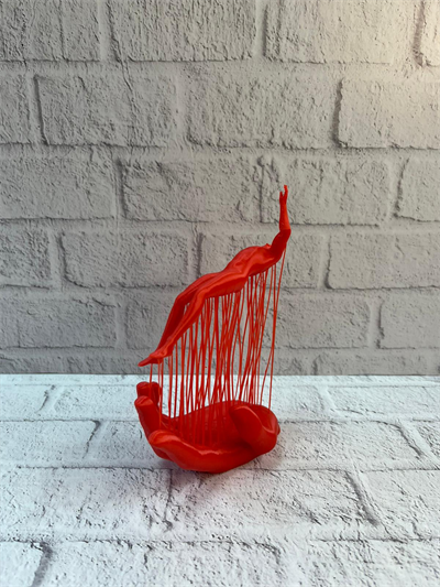 3D El Formlu İnsan Figürü Kırmızı Soyut Tasarım Dekoratif Biblo 12x18 cm