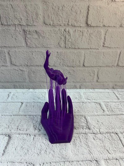 3D El Formlu İnsan Figürü Mor Özgün Sanat Biblosu 12x18 cm