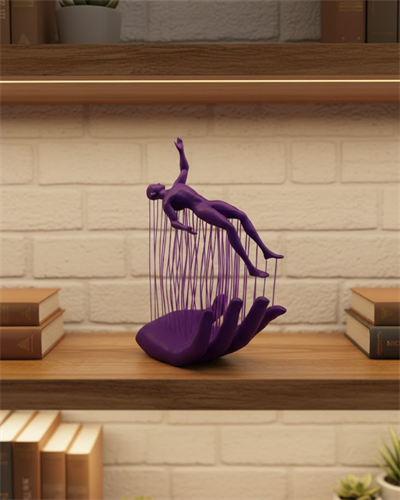 3D El Formlu İnsan Figürü Mor Özgün Sanat Biblosu 12x18 cm