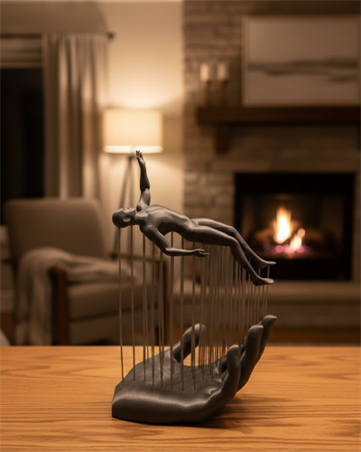 3D El İnsan Figürü Gri Modern Ev ve Ofis Dekoru