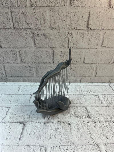 3D El İnsan Figürü Gri Soyut Modern Dekoratif Biblo