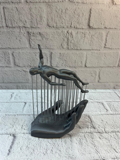 3D El İnsan Figürü Gri Soyut Modern Dekoratif Biblo