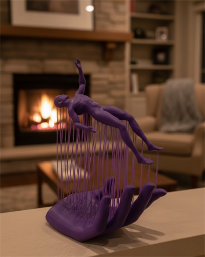 3D El İnsan Figürü Mor Modern Masa Üstü Ev ve Ofis Dekoru