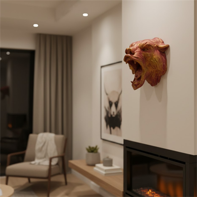 3D Jaguar Figürü Duvar Süsü