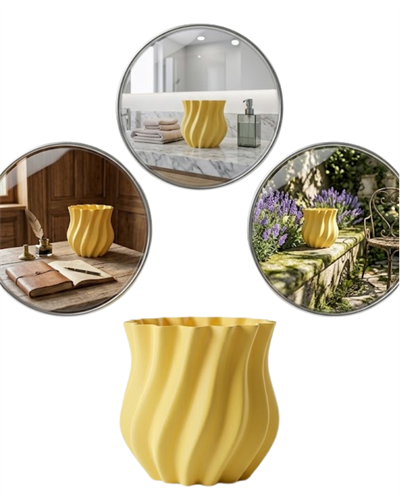 3D KIVRIMLI VAZO SARI